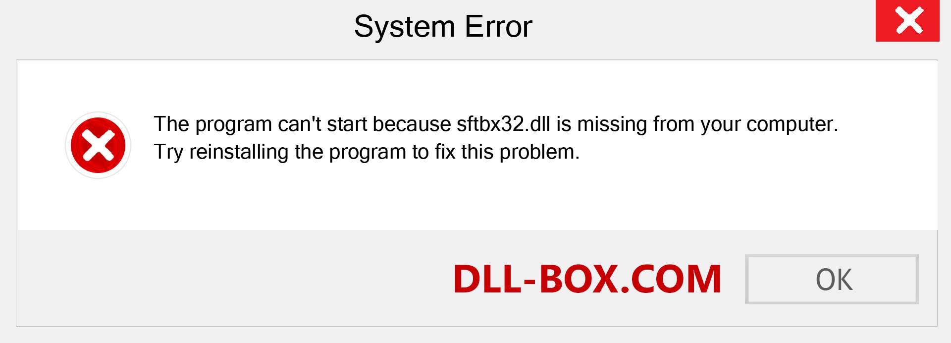  sftbx32.dll file is missing?. Download for Windows 7, 8, 10 - Fix  sftbx32 dll Missing Error on Windows, photos, images
